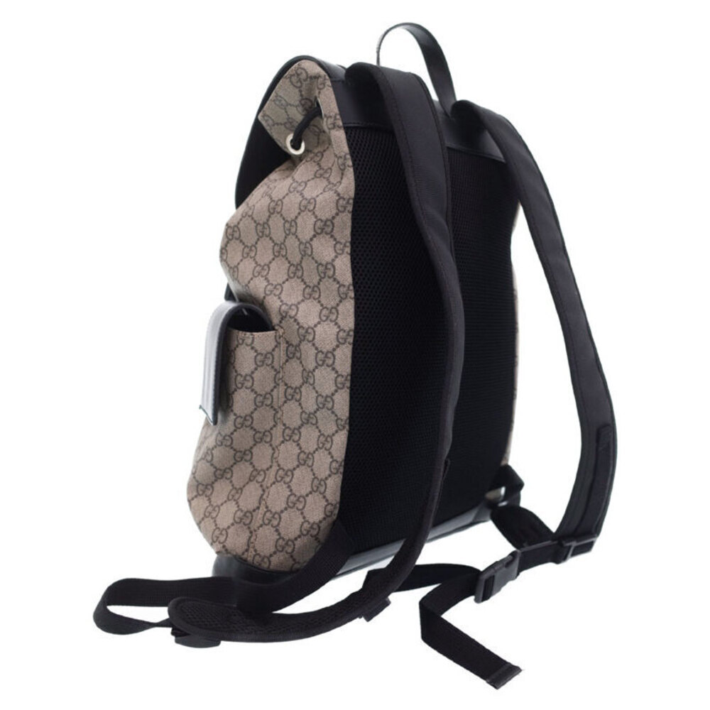 Gucci Coated GG Canvas Supreme Beige Ebony Backpack Tan